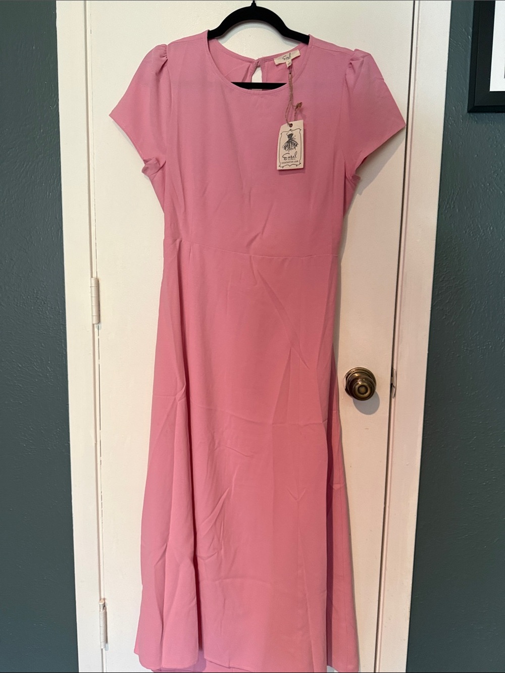easel Blush Pink Cap Sleeve Maxi Dress